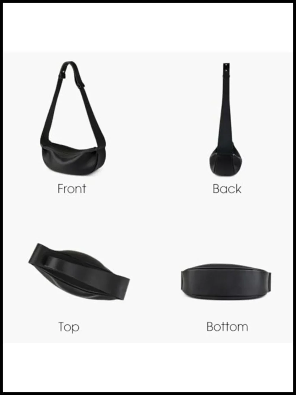 Genuine Leather Sling Bag Crescent Hobo Crossbody Wide Strap Women